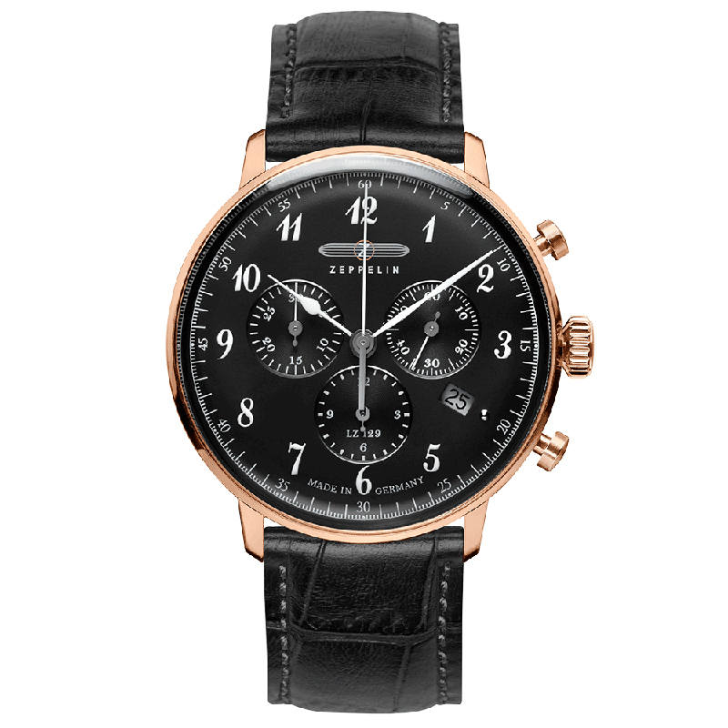 ZEPPELIN Hindenburg Collection Quartz Movement Men's Watches Watch 40mm Black Dial Stainless Steel Case