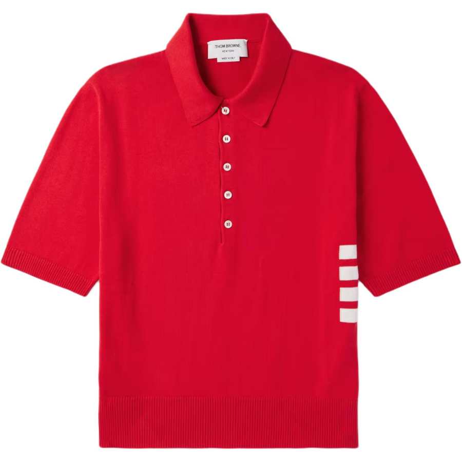 THOM BROWNE Thom Browne 4-Bar knitted polo shirt