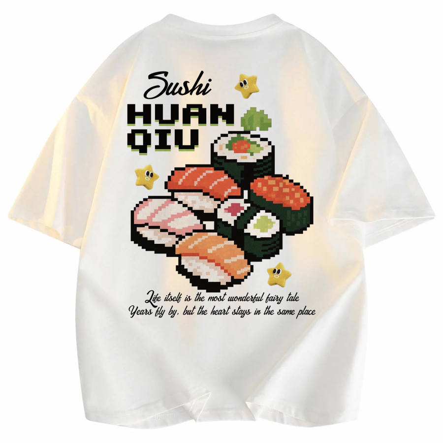 HUANQIU T Shirts Unisex Crew Neck Moderate Heavyweight