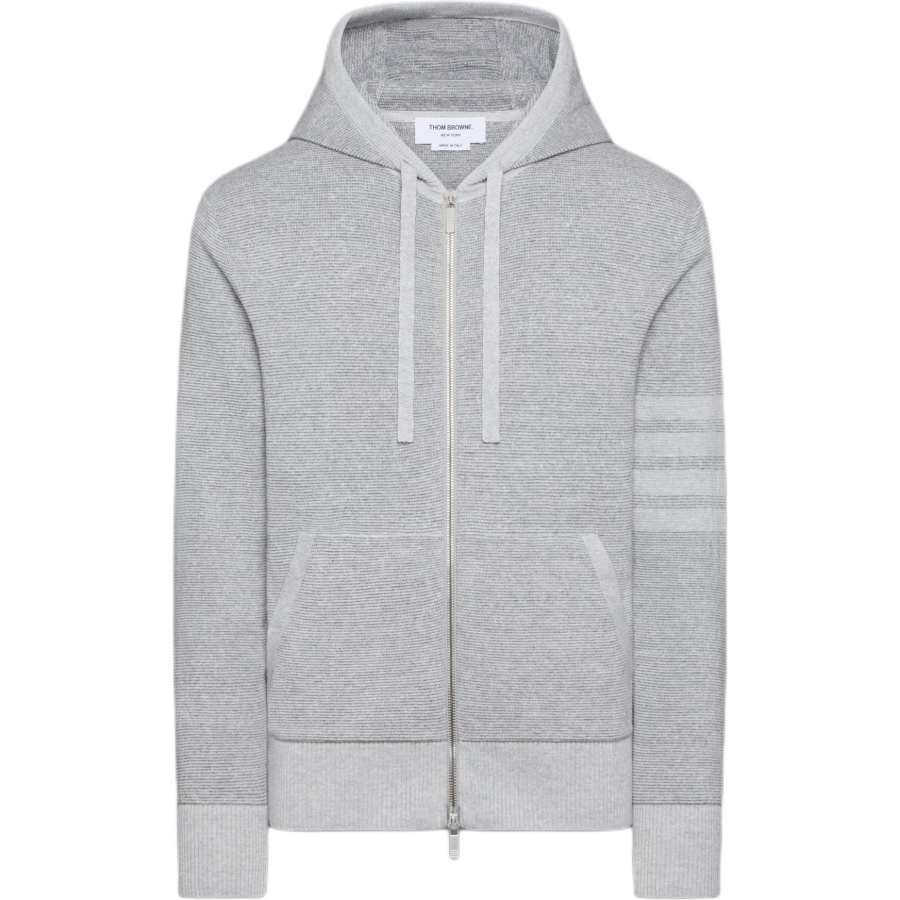 THOM BROWNE Thom Browne 4-Bar stripe zip-up hoodie