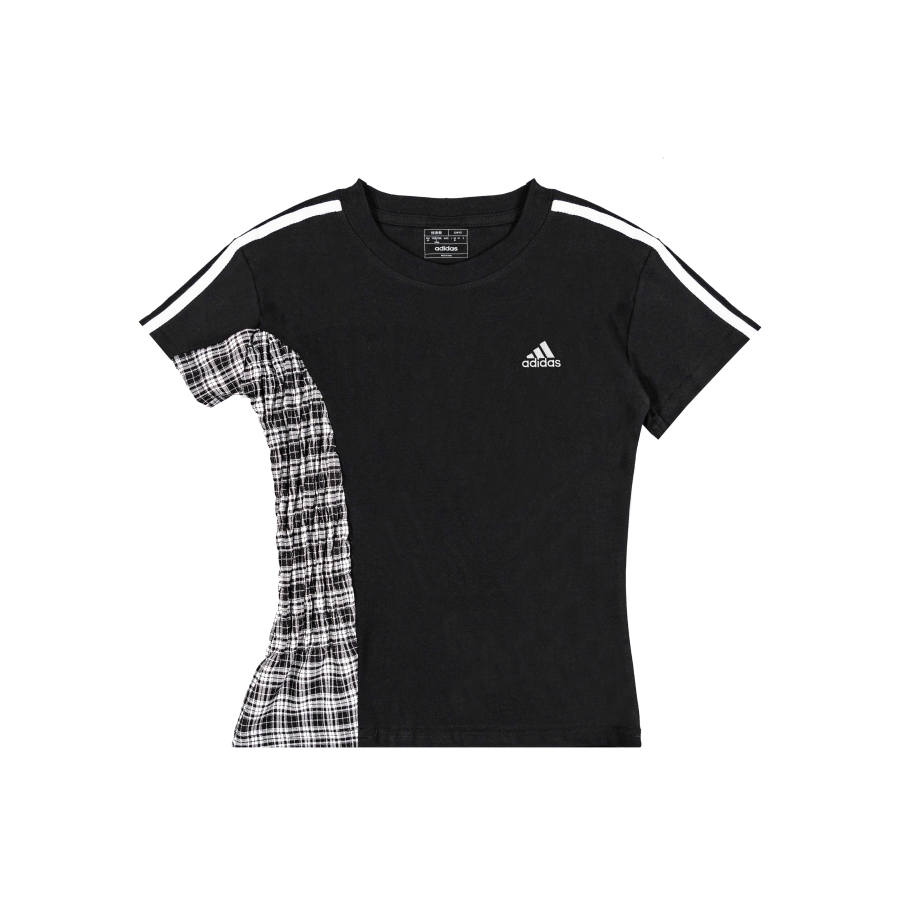 Adidas Adidas T Shirts Women's Black Crew Neck Moderate Nipped In Waist