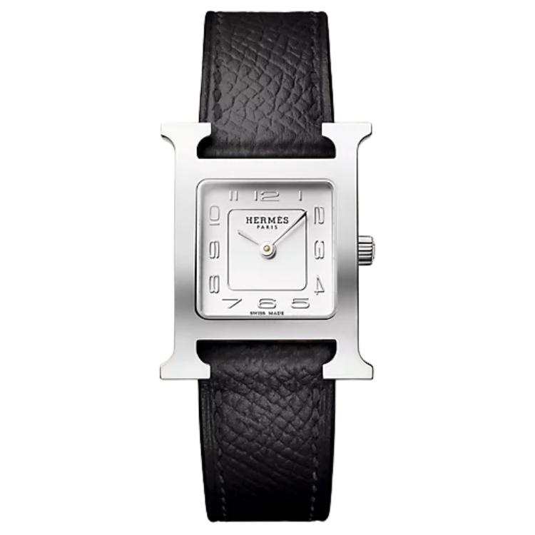 HERMES Wrist Watches Quartz Movement Cow Leather Strap 25*21mm White Dial Women's Watch