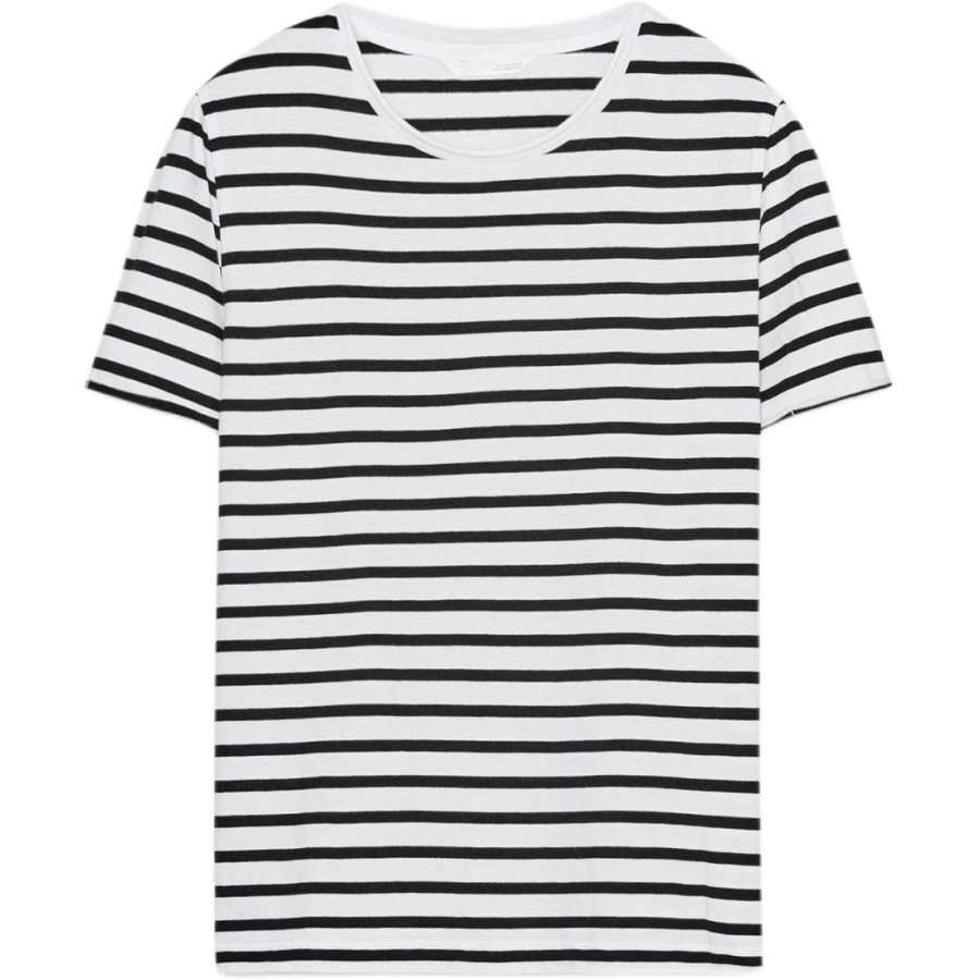 ZARA T Shirts Women's Stripes Crew Neck Moderate Straight Fit