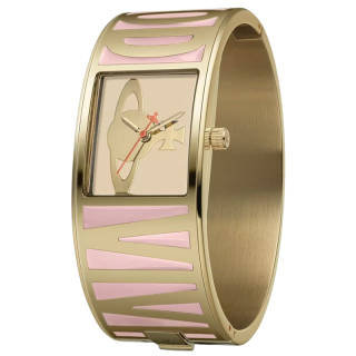 Vivienne Westwood Wrist Watches Quartz Movement Stainless Steel Strap Gold Dial Women's Watch