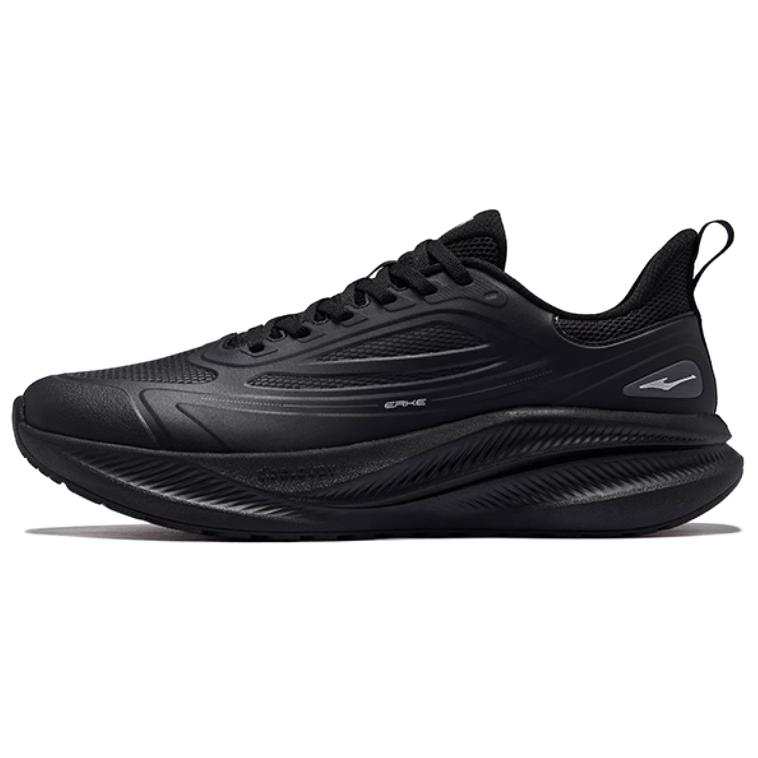 Erke Cushioning Abrasion Resistant Cushioning, Wear Resistant Low top Casual Running Shoes Men's Jet Black