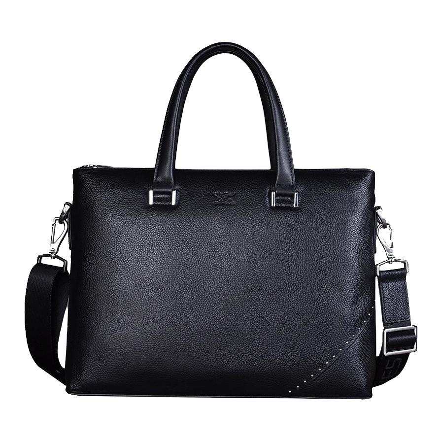 SEPTWOLVES SEPTWOLVES Cow Leather Briefcase Large Men's Black
