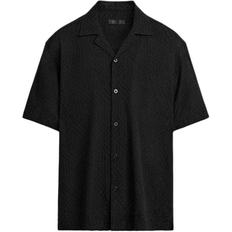 ZARA Shirts Men's Black Lapel Moderate