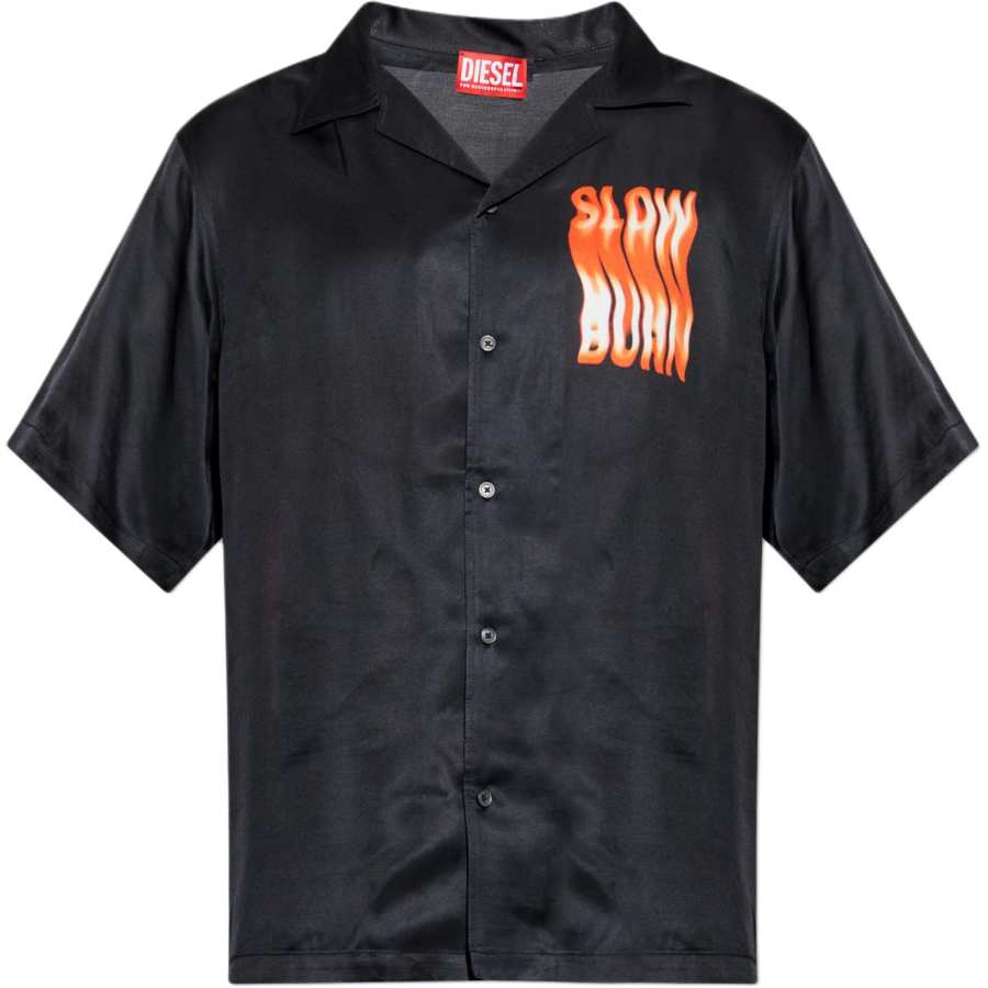 DIESEL Short Sleeved Slogan Print Shirt