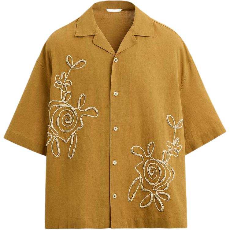 ZARA Shirts Men's Mustard Lapel Moderate