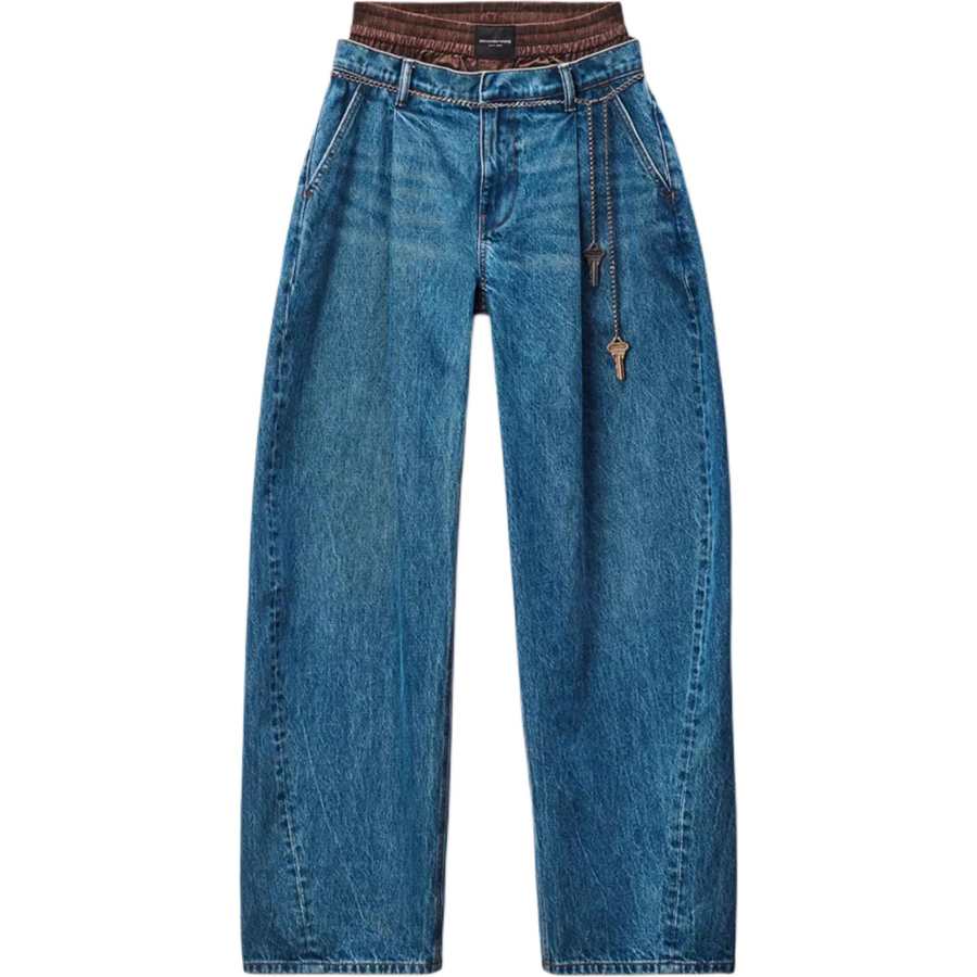 Alexander Wang Alexander Wang Oversized Chain Detailed Pleated Jeans