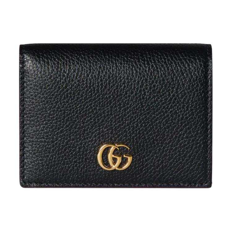 GUCCI GG Marmont Leather Wallet Small Unisex Black & Red