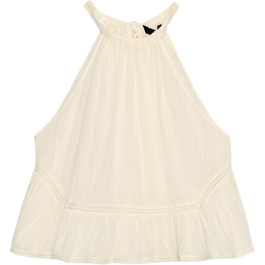 ZARA Tank Tops Women's Light Beige Thin Halter Neck