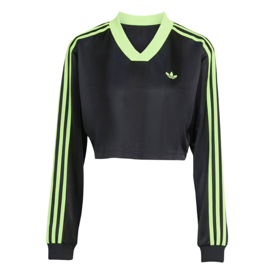 Adidas Originals Adicolor Soccer Jacquard Crop Long Sleeve Top