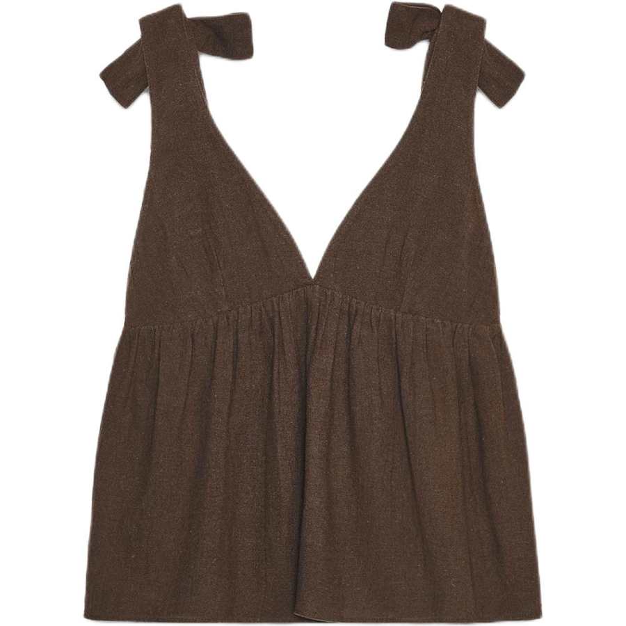 ZARA Camisoles Women's Brown V Neck Moderate Other