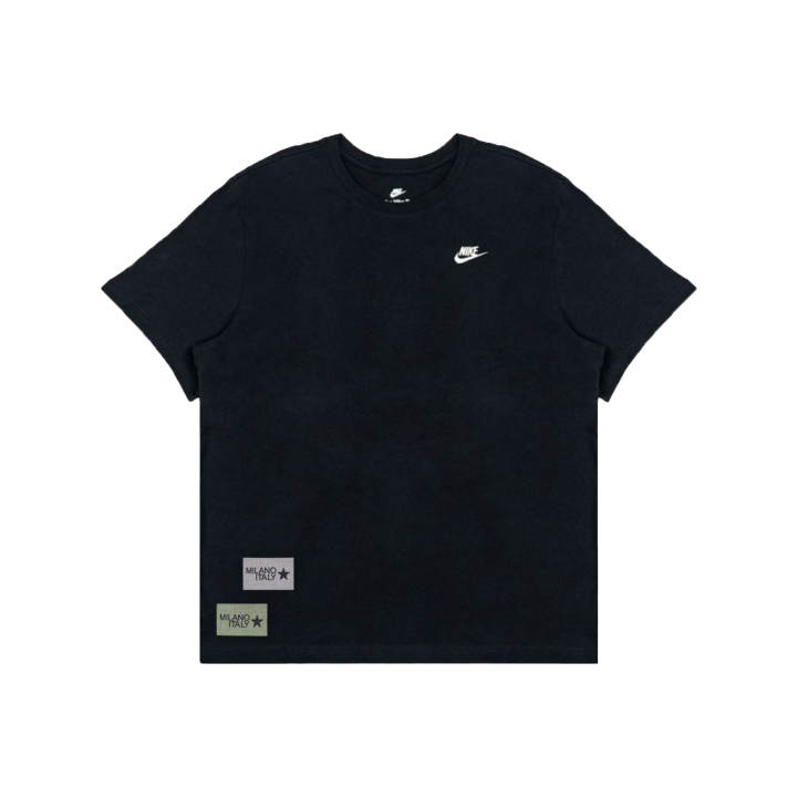 Nike Nike Swoosh T Shirts Men's Black Crew Neck Moderate Straight Fit