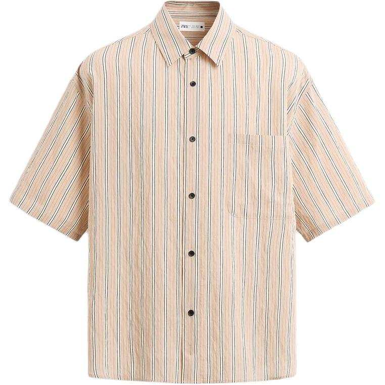 ZARA ZARA Shirts Men's Stripes Lapel Moderate