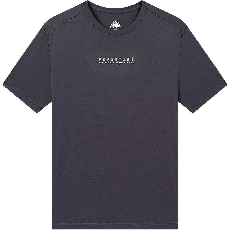 361° T Shirts Men's Rock Coal Dark Gray Crew Neck Thin Straight Fit