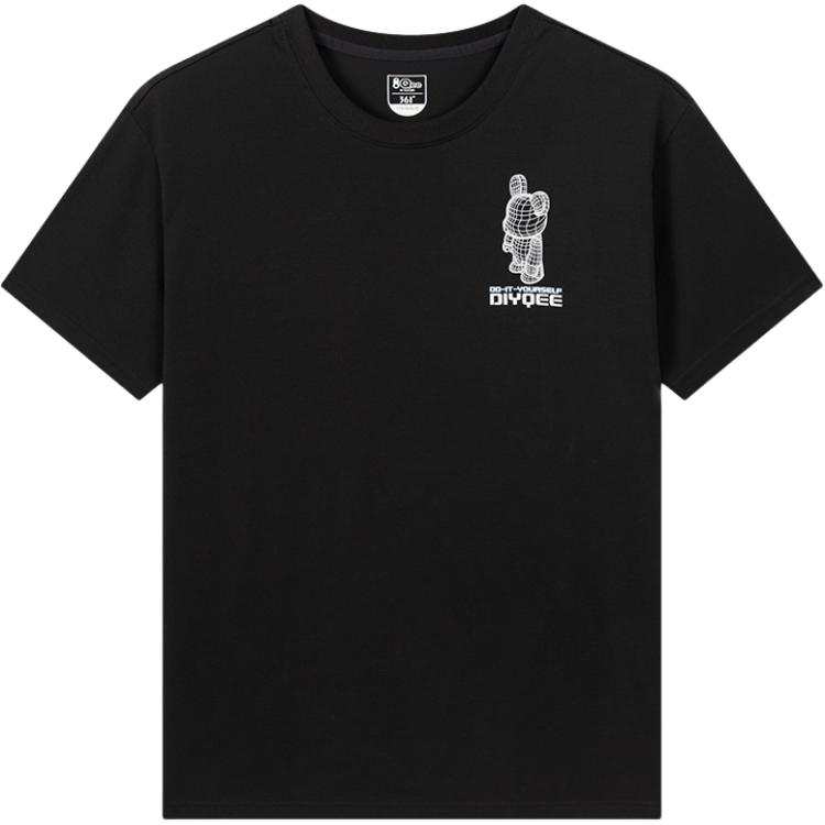 361° T Shirts Men's Super Black Crew Neck Moderate Straight Fit