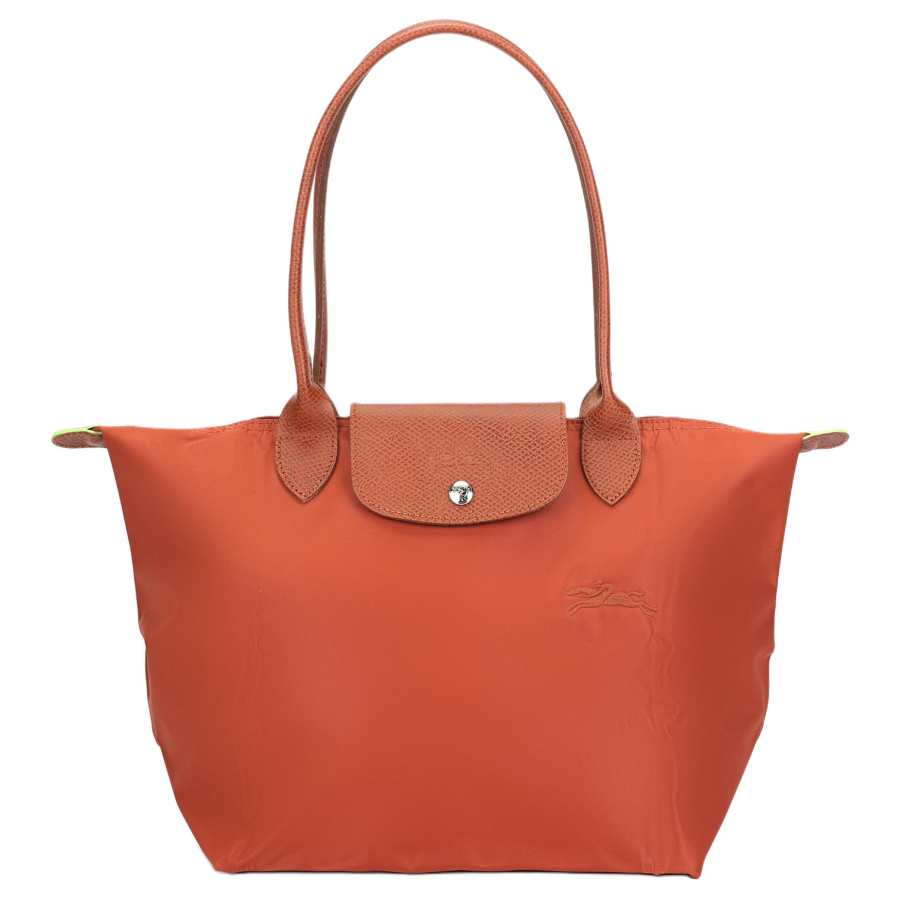 LONGCHAMP Recycled Polyamide Canvas Handbag, Shoulder Bag Women's Chestnut