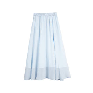 ELLE Casual Long Skirts Women's Blue Moderate Long A Line Skirt