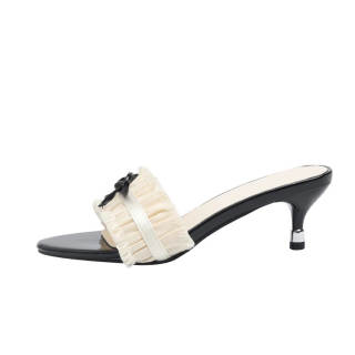 OLDDESIRE Abrasion Resistant Abrasion Resistant Slide Slippers Women's Beige Black