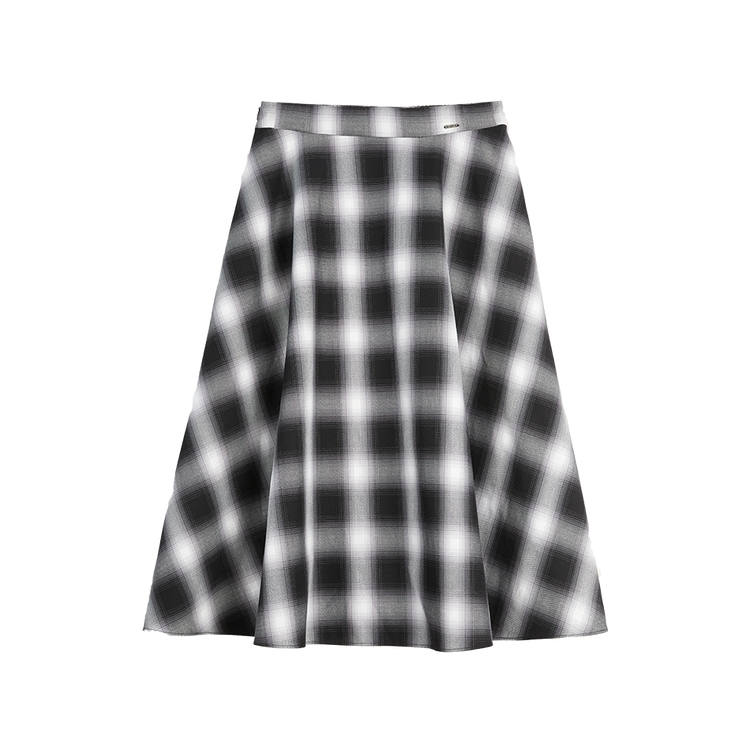 ELLE Casual Long Skirts Women's Black Thin Mid Length A Line Skirt