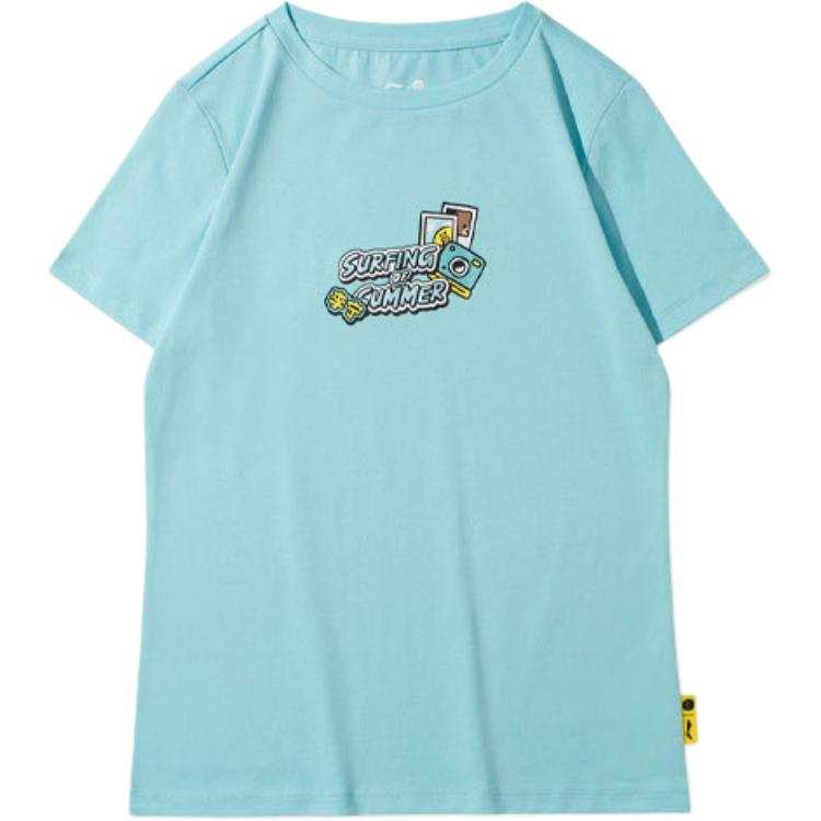 Li-Ning Li Ning x LINE FRIENDS Sports Fashion Collection Regular T Shirt Women's Blue