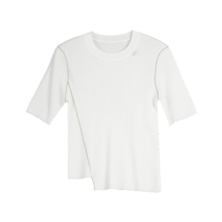 ELLE T Shirts Women's Ecru Crew Neck Thin Straight Fit