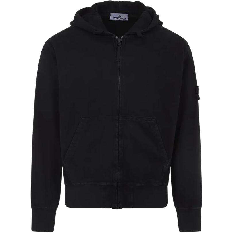 Stone Island Oversized Fit Hooded Zip-Up Sweatshirt