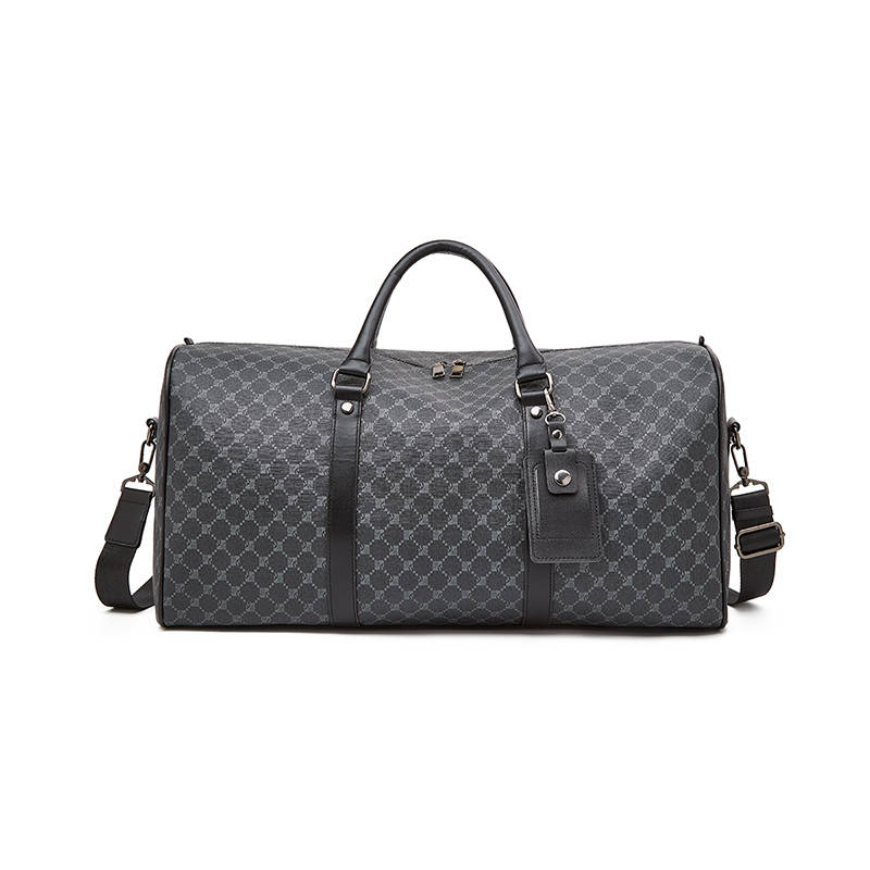 LAORENTOU Synthetic Leather Travel Bag Men's Printed Black