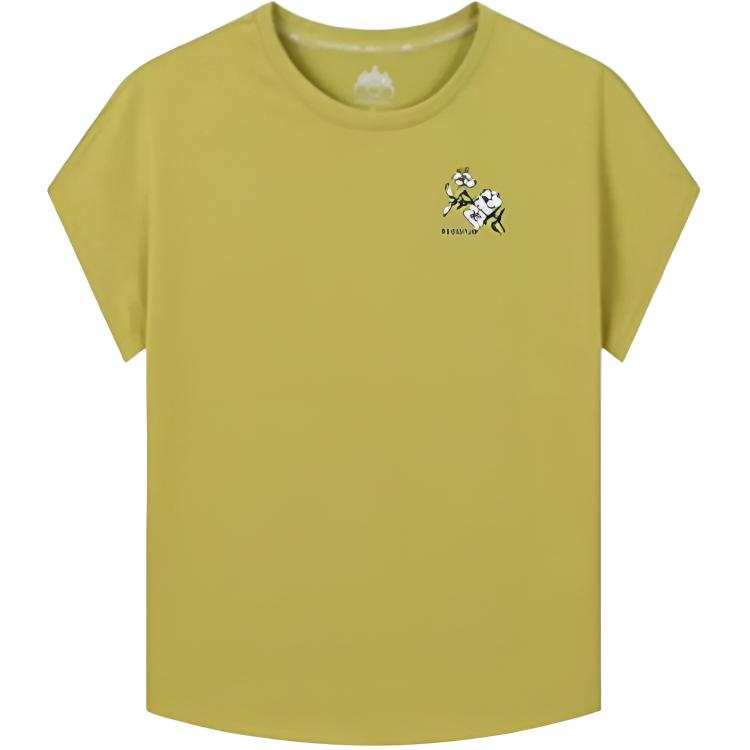 361° T Shirts Women's Serene Green Crew Neck Moderate Straight Fit