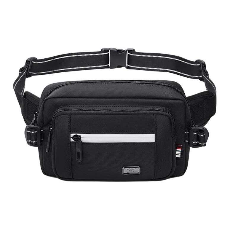 SEPTWOLVES Fabric Crossbody Bag, Fanny Pack Large Men's Black