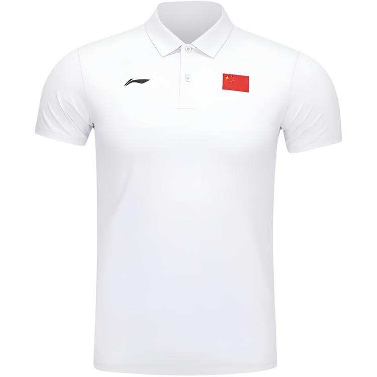 Li-Ning Li Ning Polo Shirts Men's Standard White Polo Collar Moderate Straight Fit