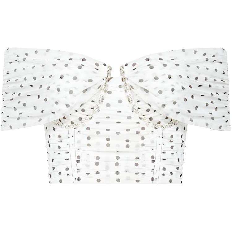Self-portrait Self portrait Polka dot Print Cropped Top