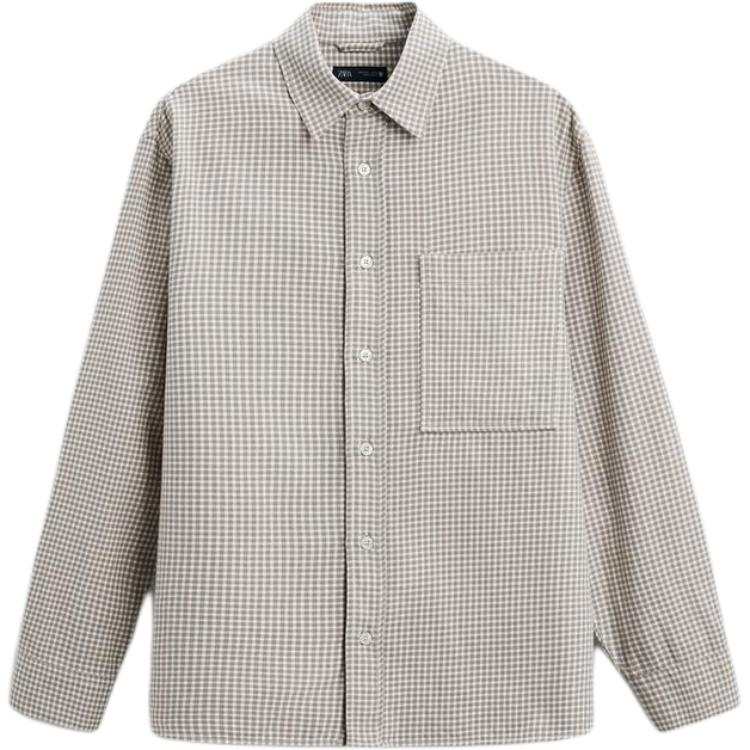 ZARA Shirts Men's Coal Gray Lapel Moderate