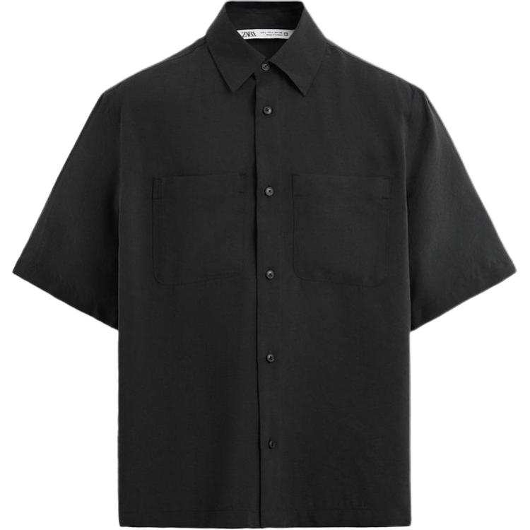 ZARA ZARA Shirts Men's Black Lapel Moderate