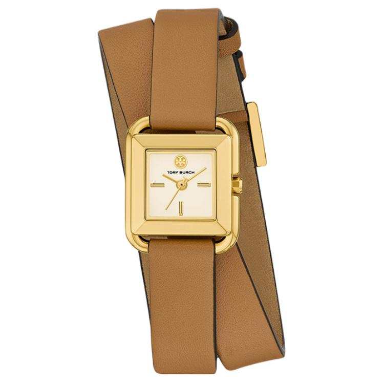 TORY BURCH Wrist Watches Quartz Movement Cow Leather Strap 18mm Beige Watch Dial Unisex 30m Water Resistant