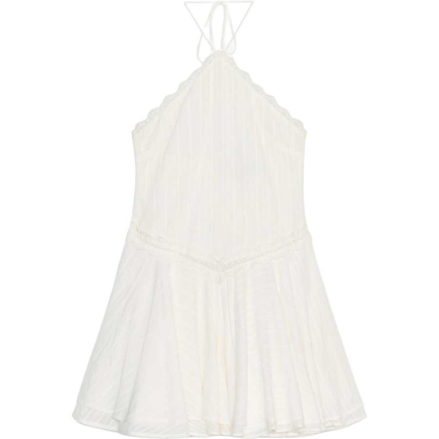 ZARA Slip Dresses Women's Frosted White Halter Moderate Short