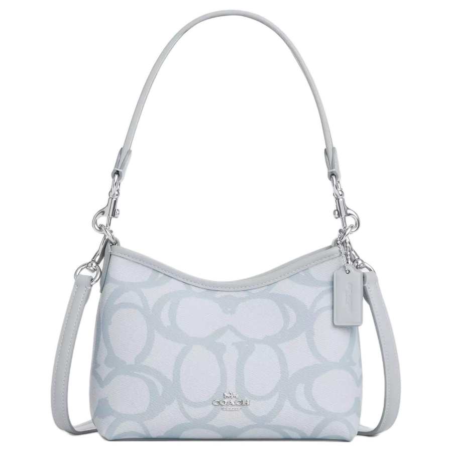 COACH Laurel Coated Canvas Shoulder Bag Small Women's Ice Blue