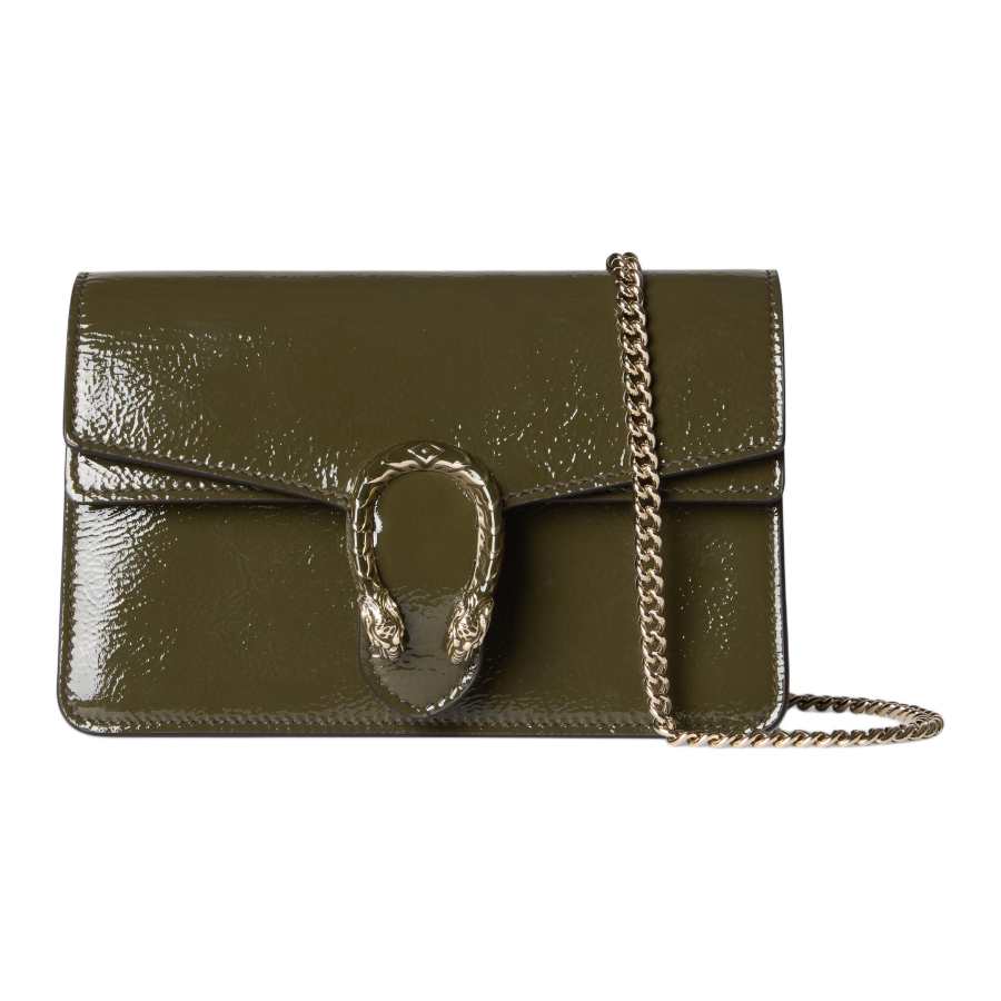 GUCCI Dionysus Leather Shoulder Bag Mini Women's Green