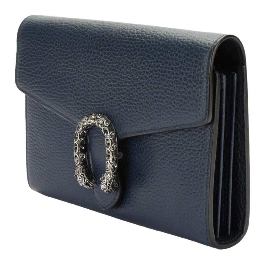 GUCCI Dionysus Leather Shoulder Bag, Crossbody Bag Mini Women's Blue