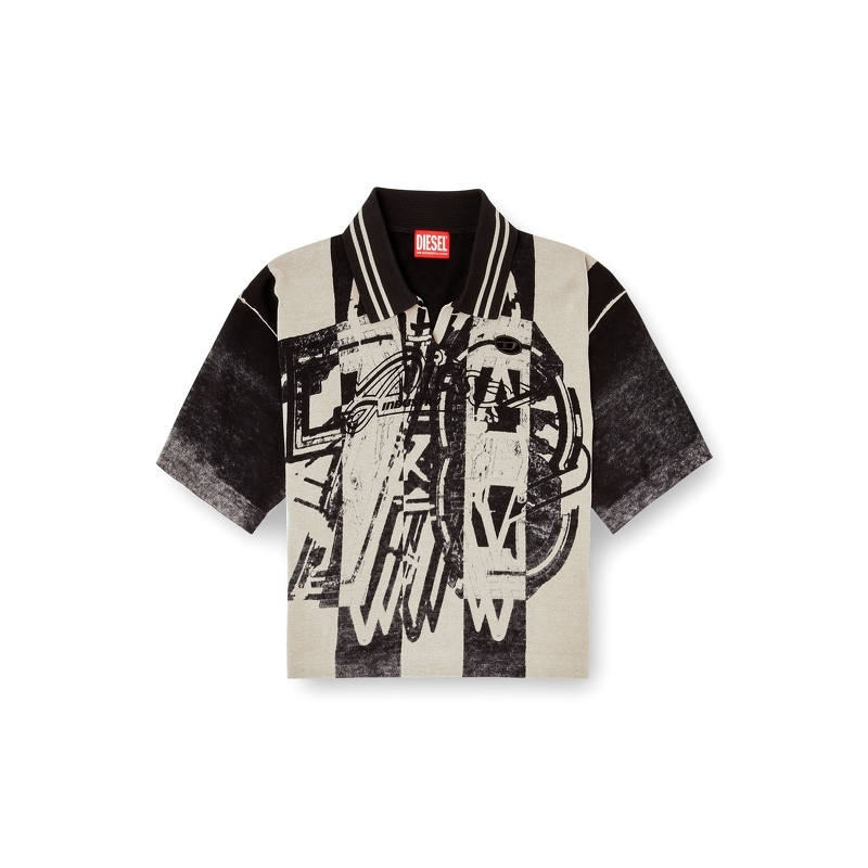 Diesel M-Oliba Cropped Polo Top