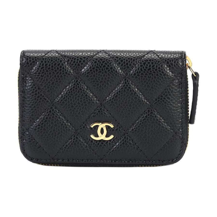CHANEL Classic Zipped Coin Purse Black AP0216