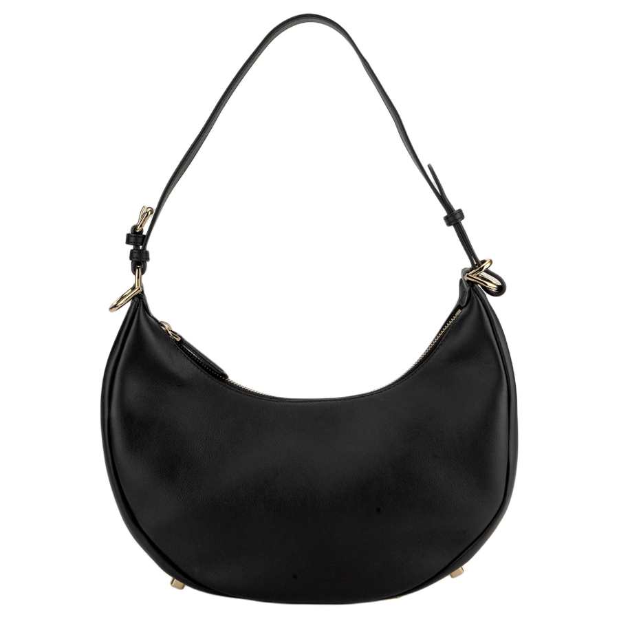 FENDI Fendigraphy Calfskin Crescent Bag, Shoulder Bag, Handbag Women's Black