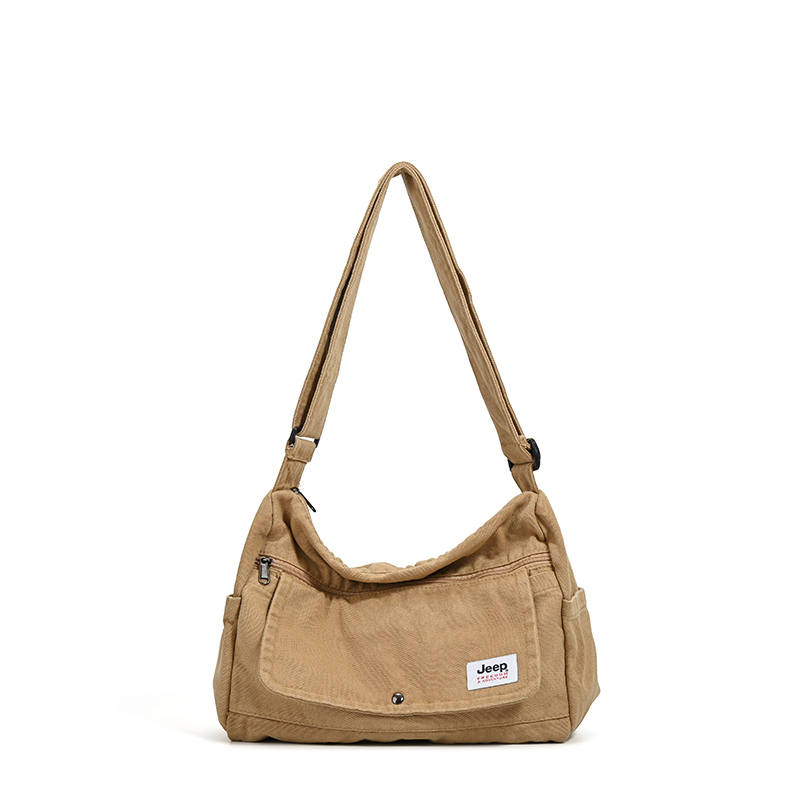 Jeep Canvas Crossbody Bag, Shoulder Bag Regular Unisex Khaki/Army Green/Gray/Black