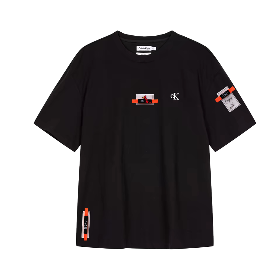 Calvin Klein T Shirts Unisex Black Crew Neck Moderate