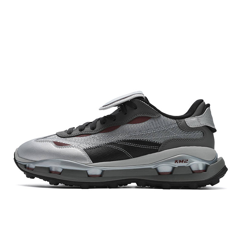 FILA KM2 Abrasion Resistant Breathable Low top Casual Shoes Men's Gray Silver