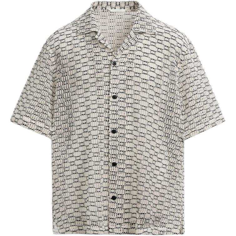 ZARA ZARA Shirts Men's White/Black Lapel Moderate