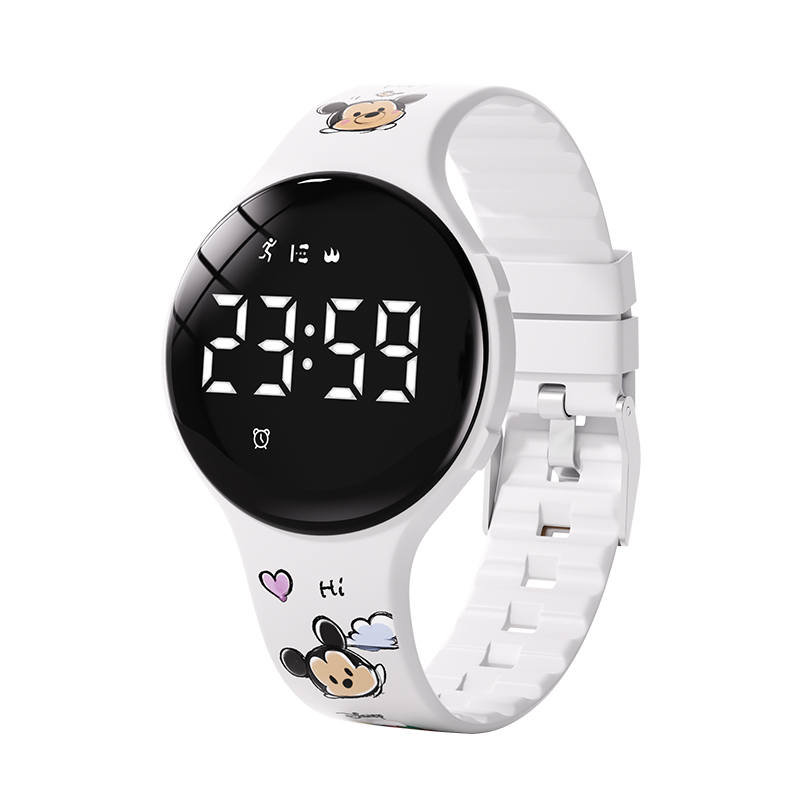 Disney Disney Pine Electronic Movement Silicone Strap Watch Unisex Black Dial