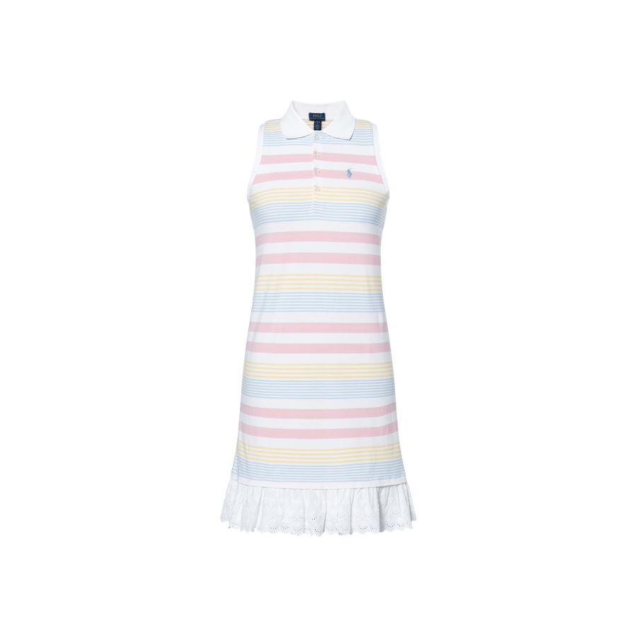 Polo Ralph Lauren Dress SS25 Pink White Teenagers